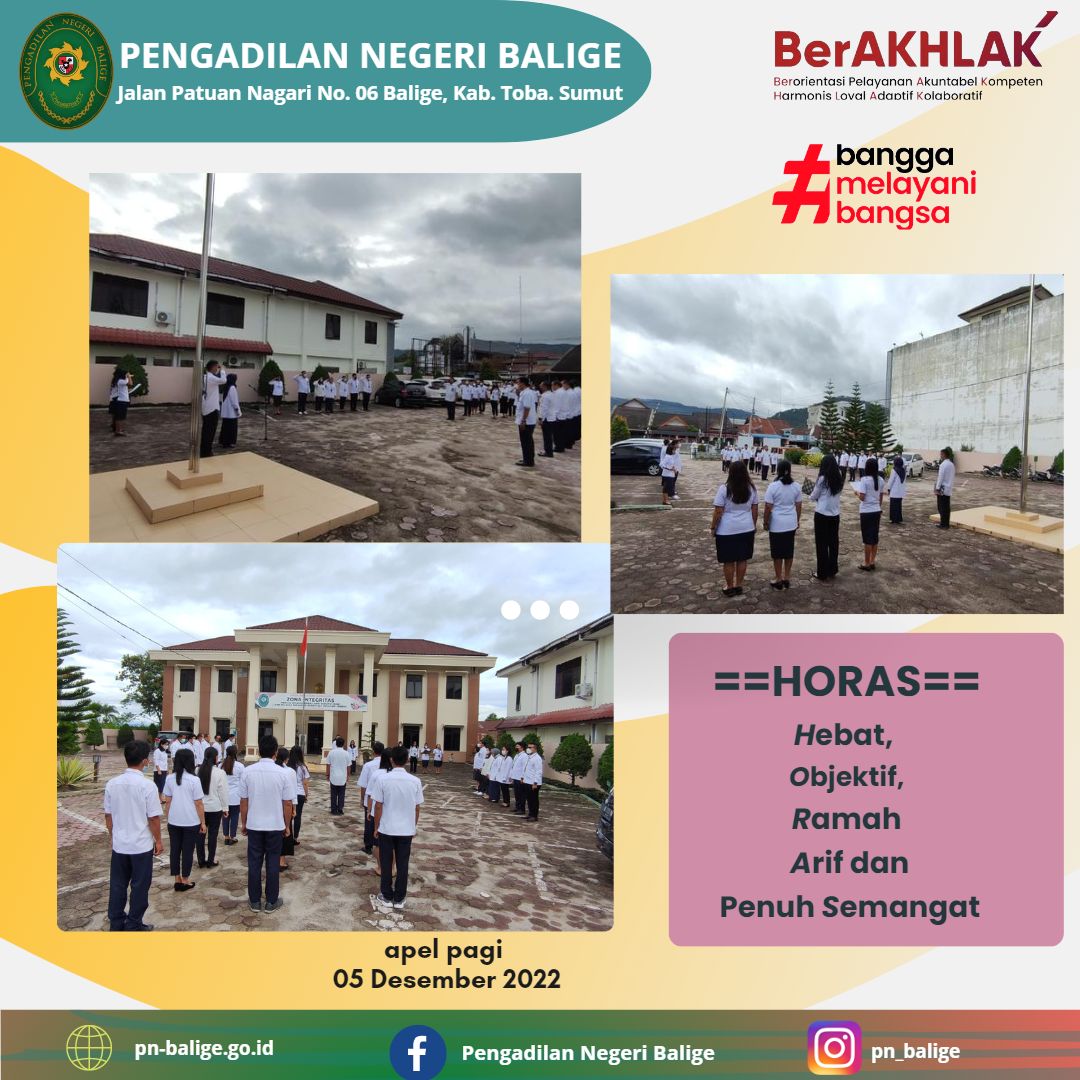 APEL PAGI 05 Desember 2022 PENGADILAN NEGERI BALIGE